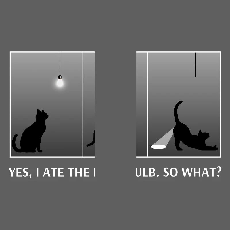 Funny Cat Ate Lightbulb So What Sassy Glow Butt