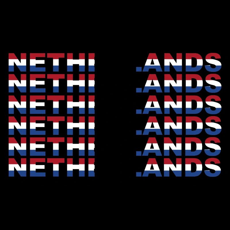 Netherlands Text in Flag Colors