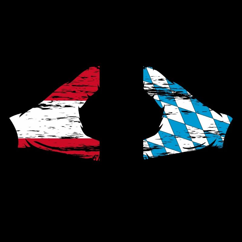 Autriche Bavière drapeau mains forme coeur utilisé