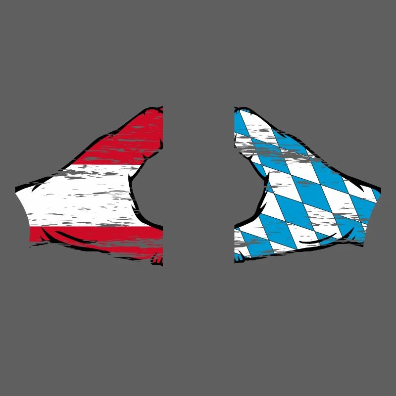 Autriche Bavière drapeau mains forme coeur utilisé