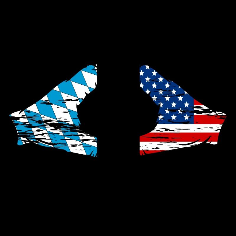 Bavière, USA, Drapeau, Mains, Forme de coeur Utilisé