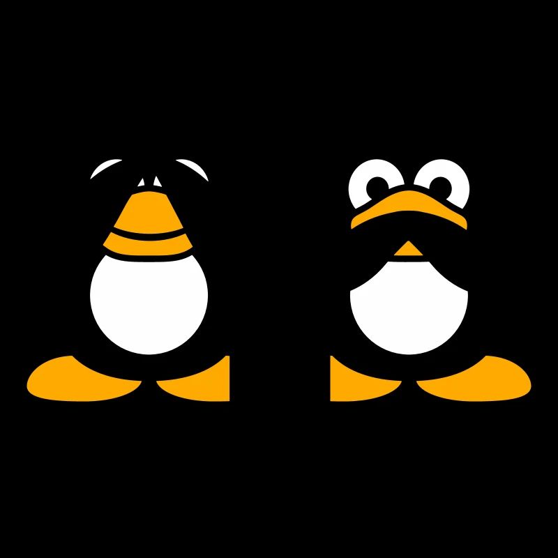 2 Pinguine nichts reden sehen stumm blind Freunde