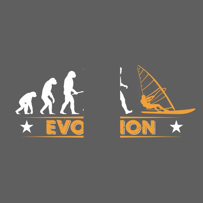 Evolution de la planche à voile - orange/blanc