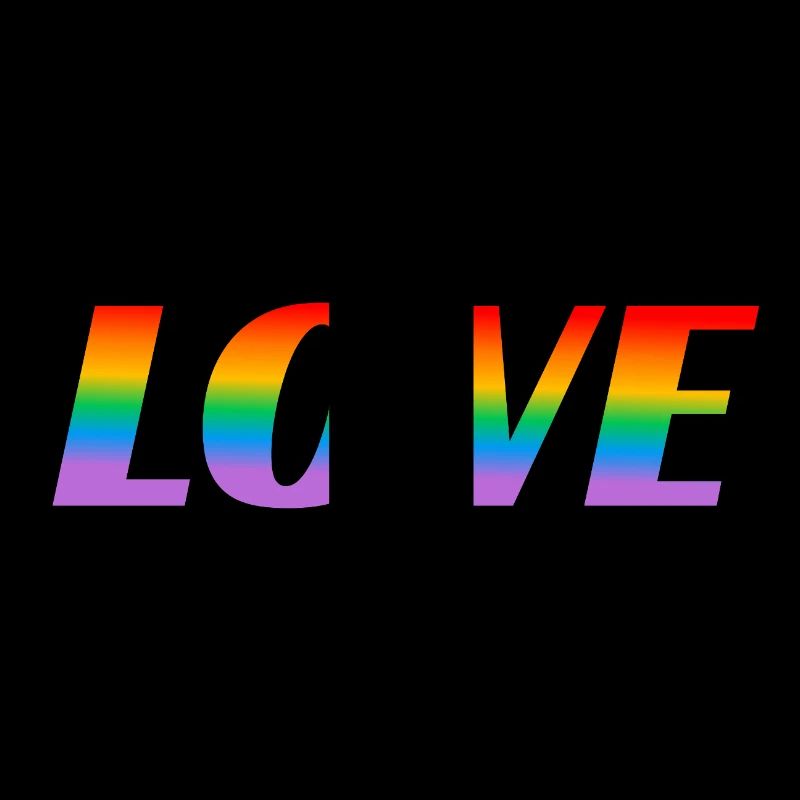 Rainbow text LOVE LGBT Pride Month