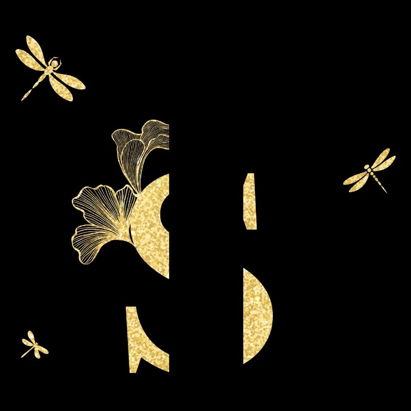 Buchstabe s Goldene Glitzer Libelle - Geschenkidee
