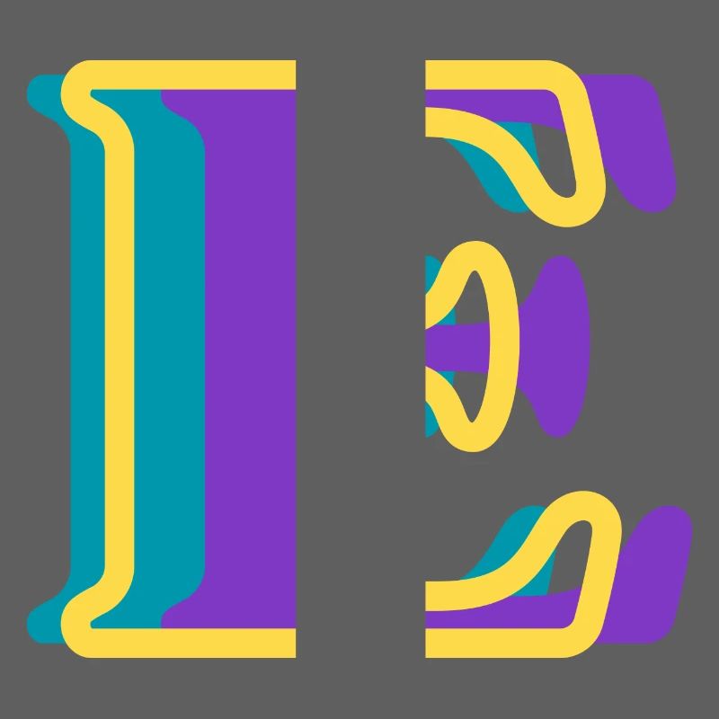 Mehrfarbiger Buchstabe e – originelle Geschenkidee