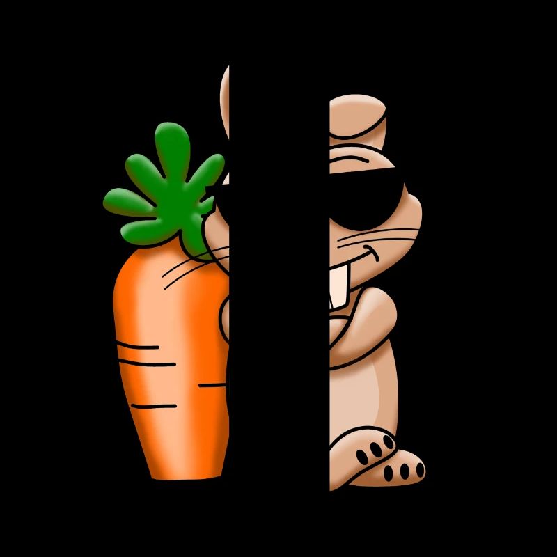 Lapin cool avec carotte géant