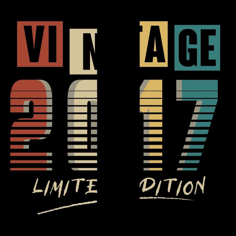 2017 Vintage 2017 born in 2017 anniversary. Year 2