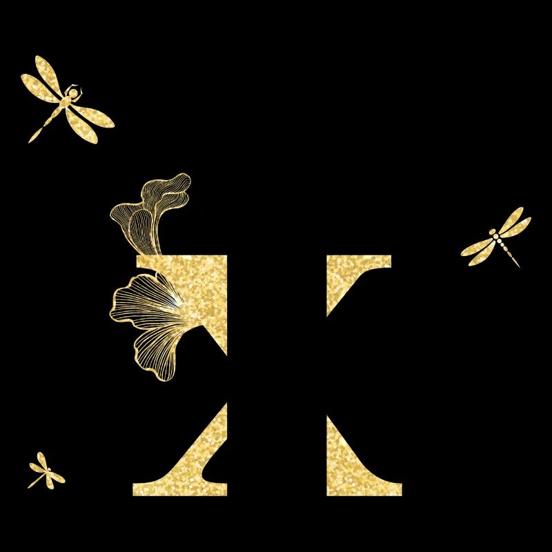 Buchstabe x Gold Glitzer Libelle - Geschenkidee
