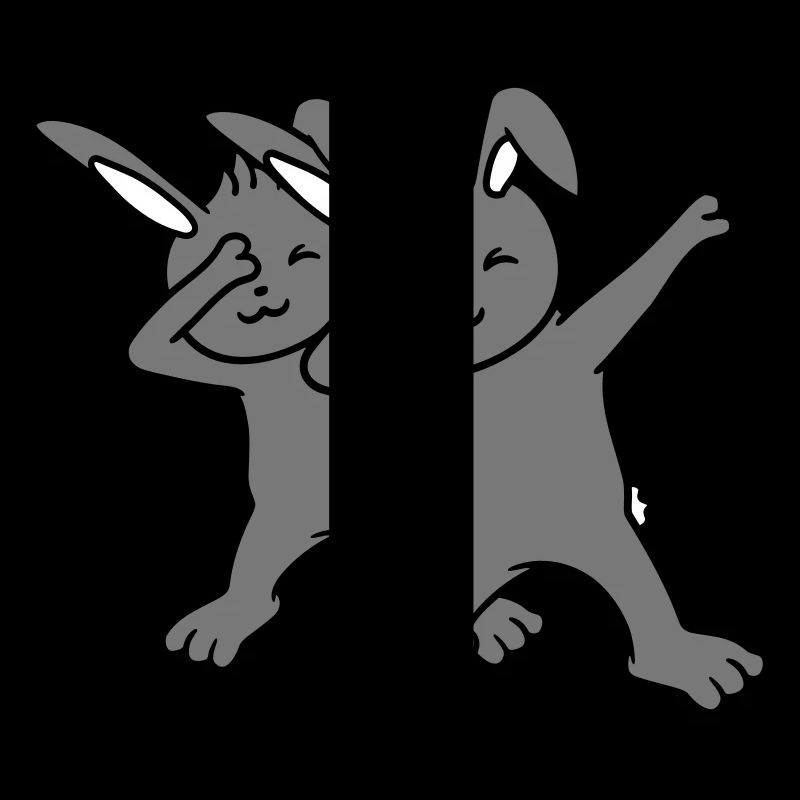 2 Lapins Dabbing Dab Danse Pose Danse Amis Équipe