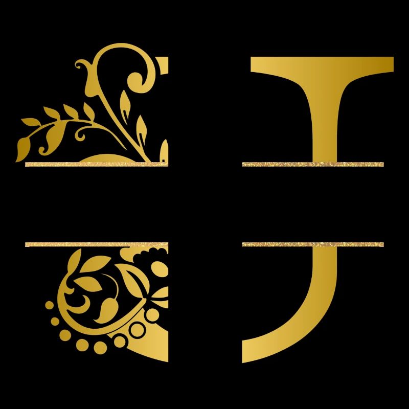 Personalisierter Blumen-U-Buchstabe aus Gold - Geschenkidee