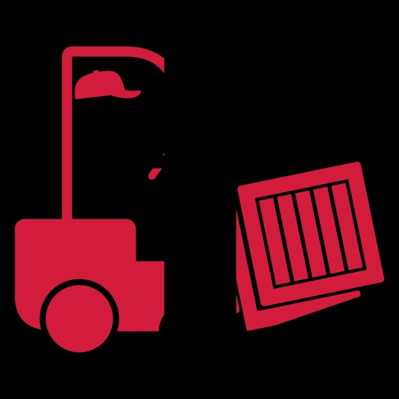 A forklift transporting a box