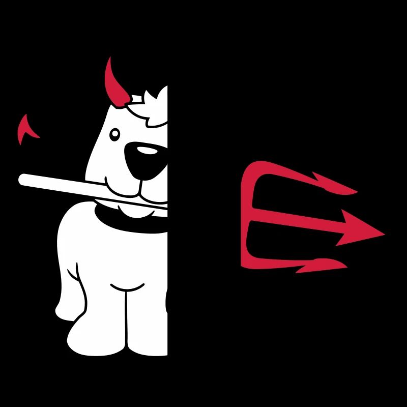 Chien Diable Satan Enfer Mal Trident Cornes Cool