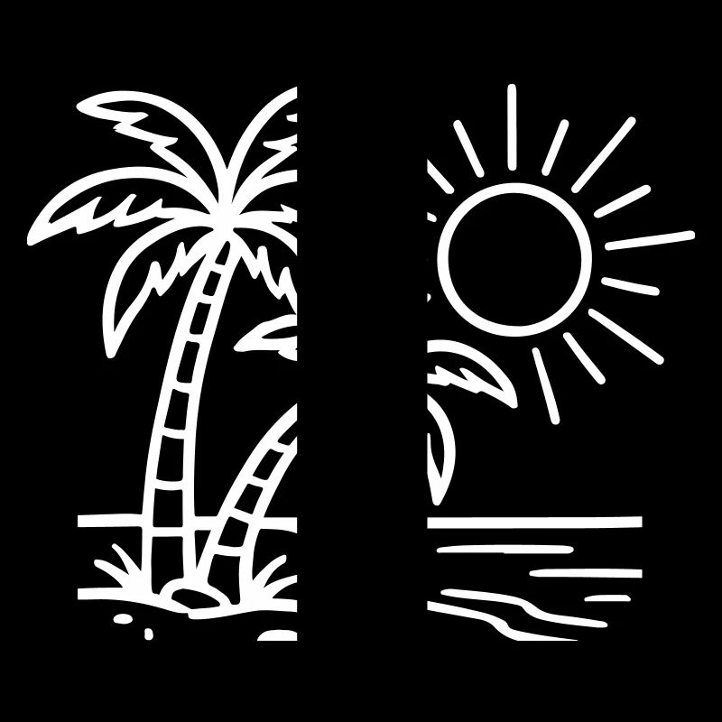 Plage de Island Palm Trees