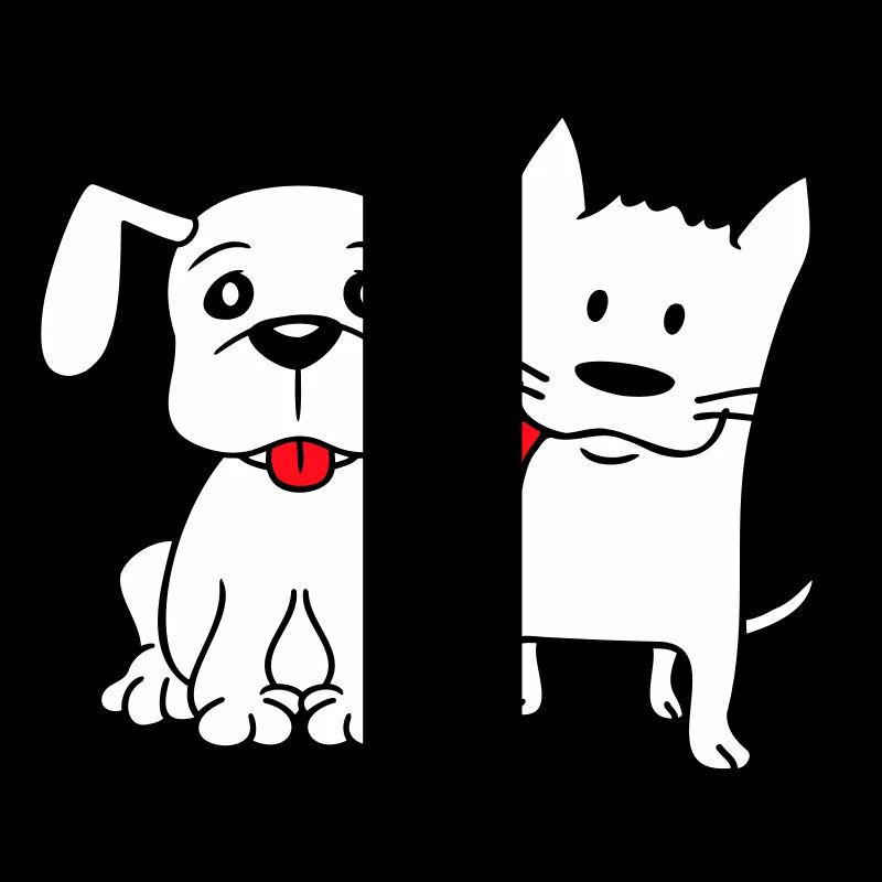 Chien Chat Deux Amis Équipe Chaton 2 Duo Équipage