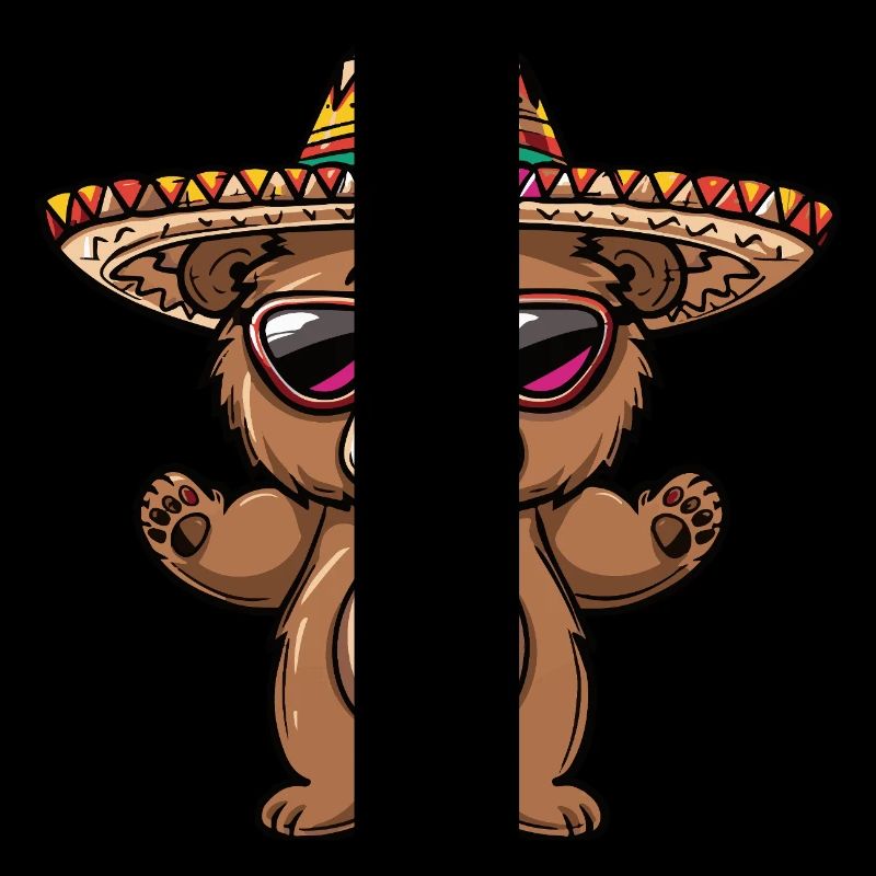 Bear Comic Funny Sombrero