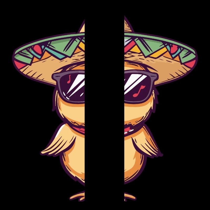 Chicks Chicken Comic Funny Sombrero