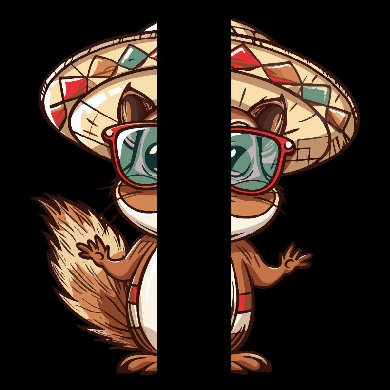 Eichhörnchen Comic Lustig Sombrero