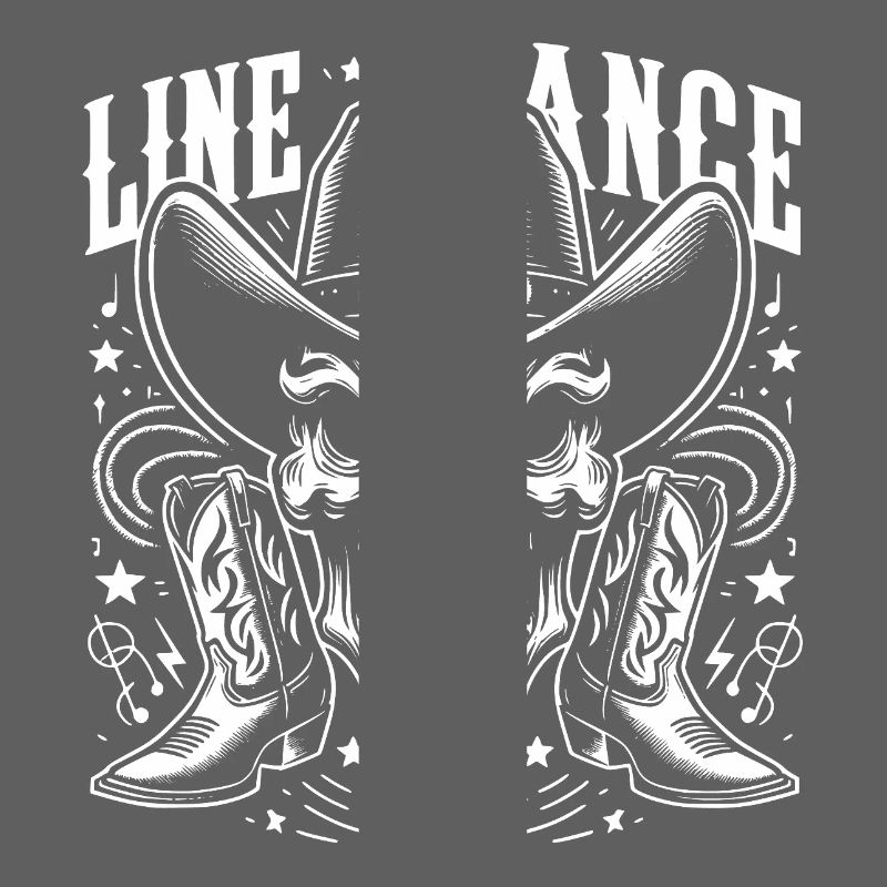 Line Dance Skull with Stetson and Boots and Lasso