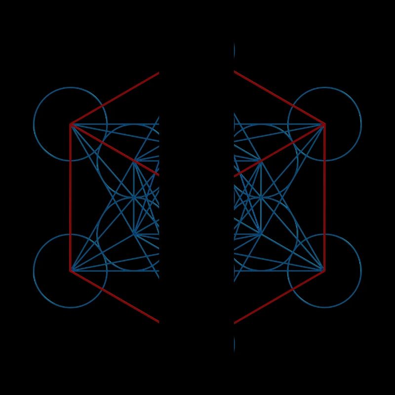 Le cube de Metatron - rouge bleu