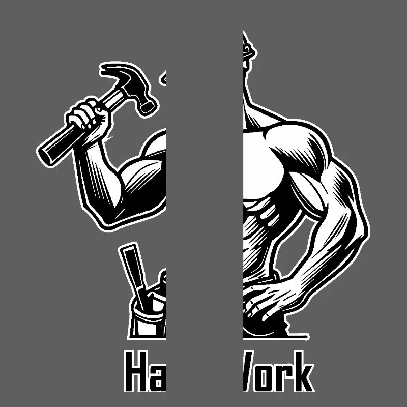 Topless construction worker - Hard Work Design