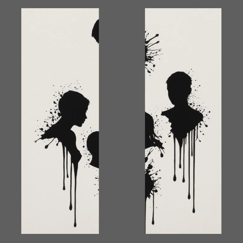 Black silhouettes with a paint splash effect