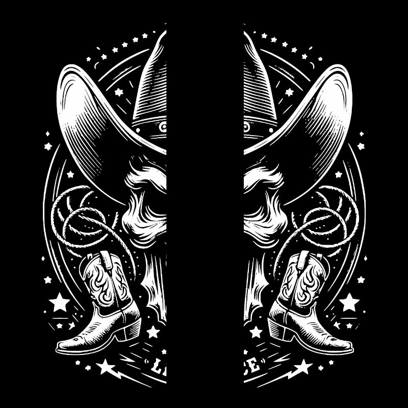 Line Dance Skull mit Stetson und Boots und Lasso
