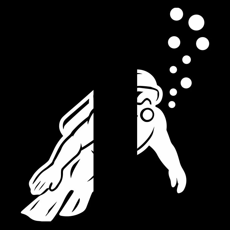 Silhouette de plongeur