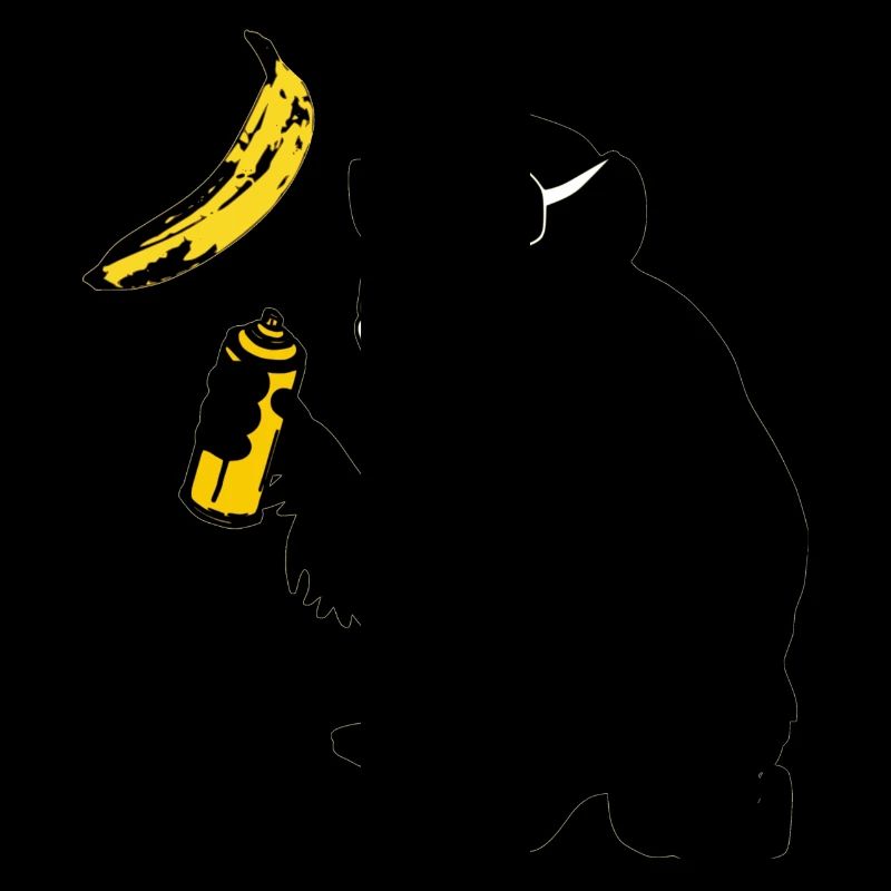 affe sprüht banane
