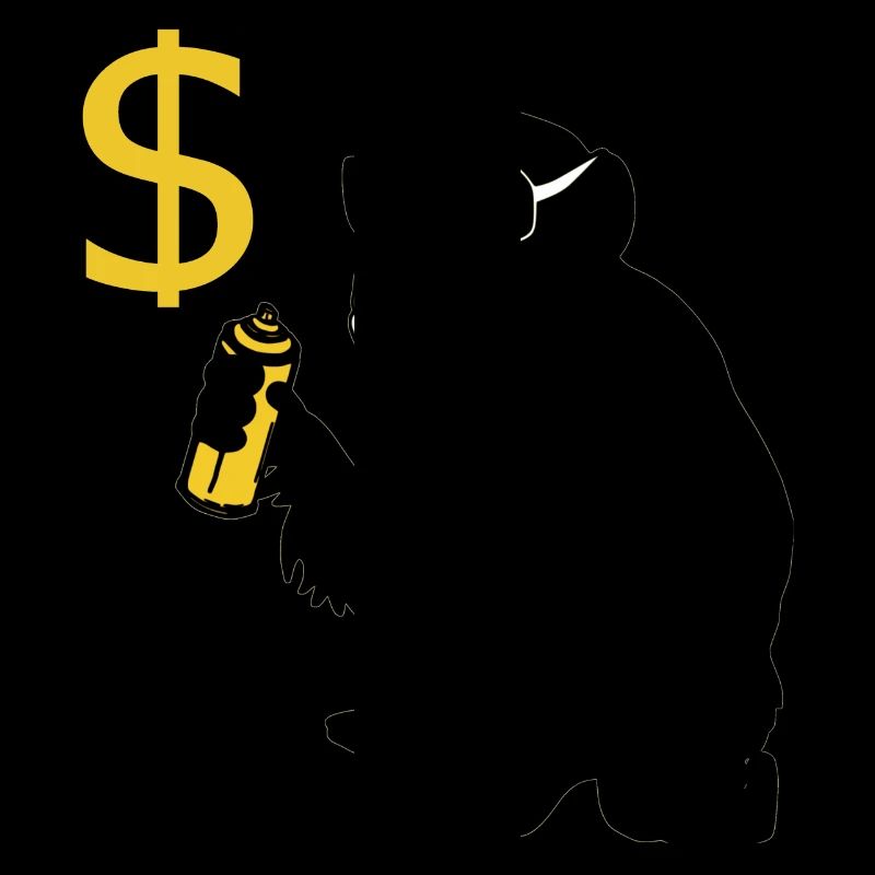 affe sprüht dollarzeichen