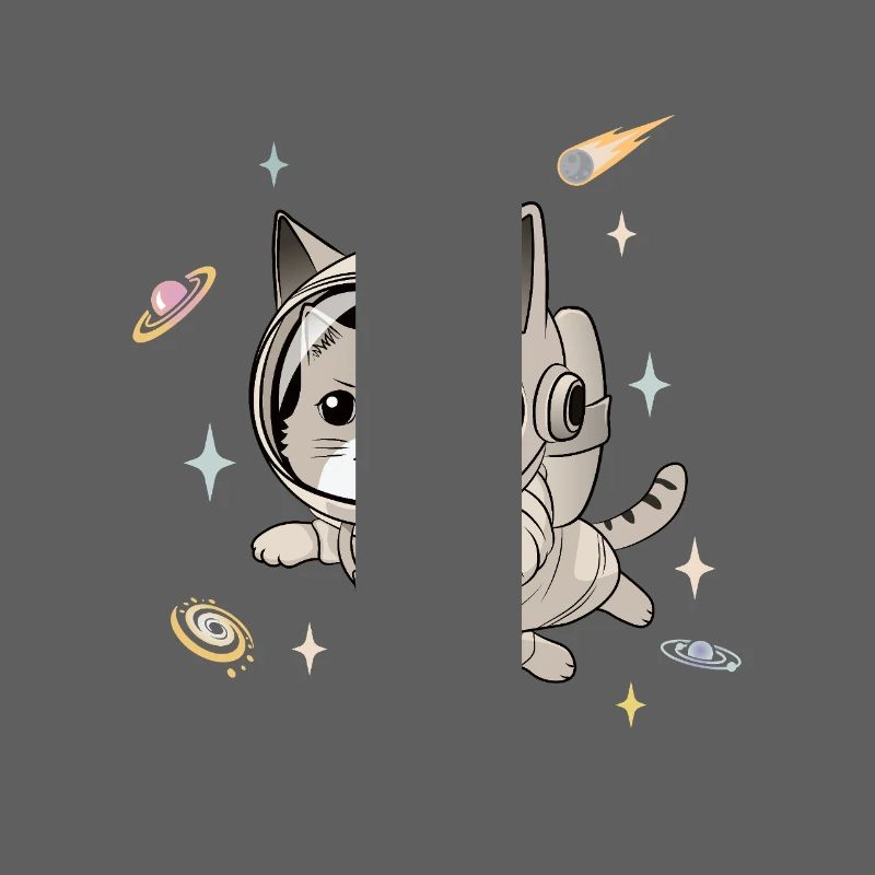 Chat astronaute dans l’espace