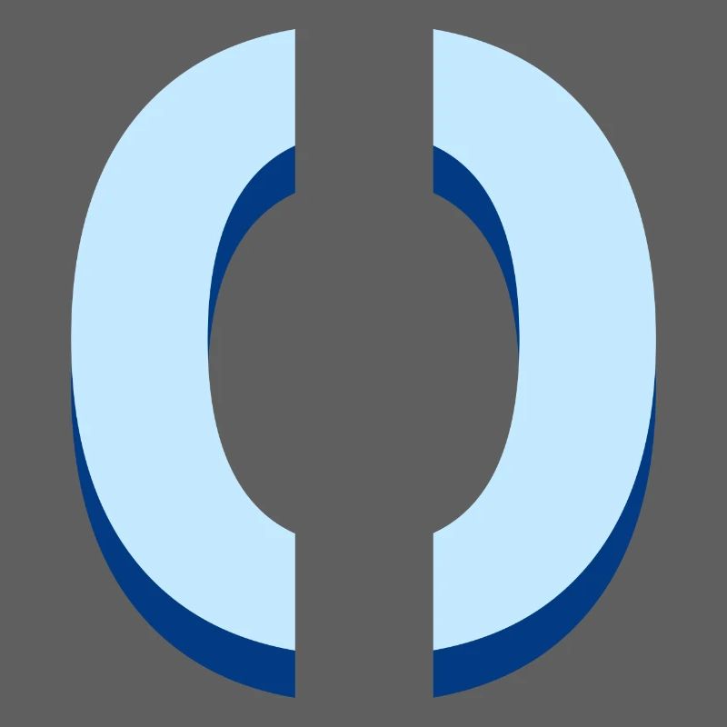 Pop und moderner blauer Buchstabe o