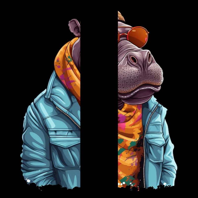 Graffiti d’hippopotame. Force et puissance cachées.