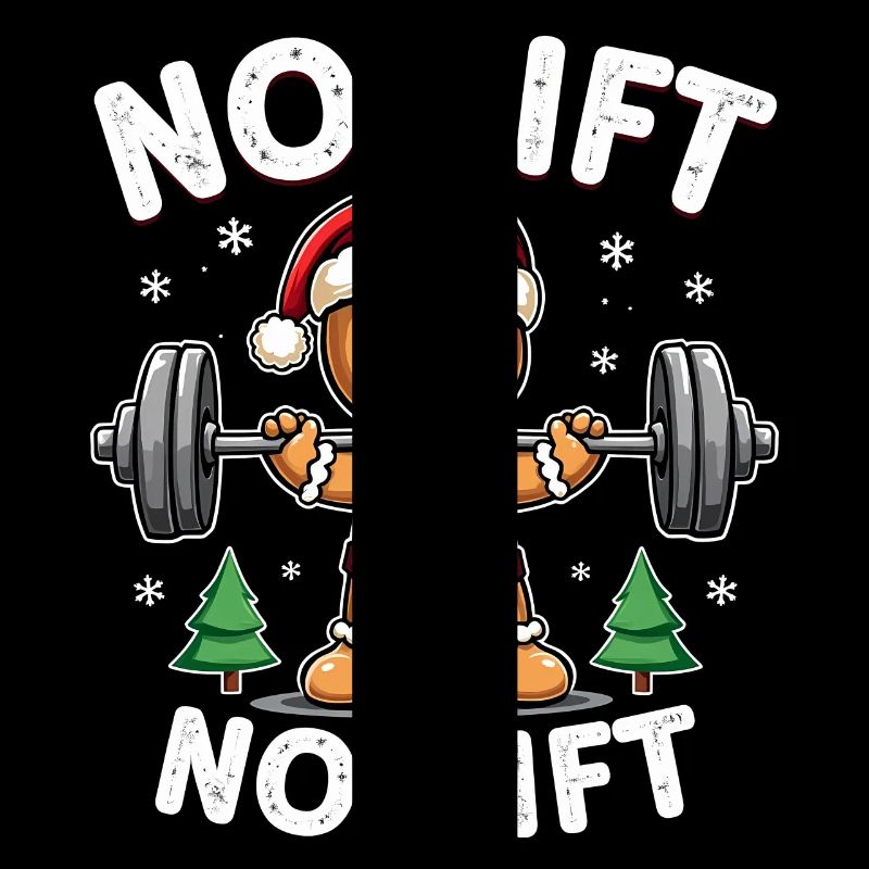No Lift No Gift Bodybuilder Gingerbread Man Gym