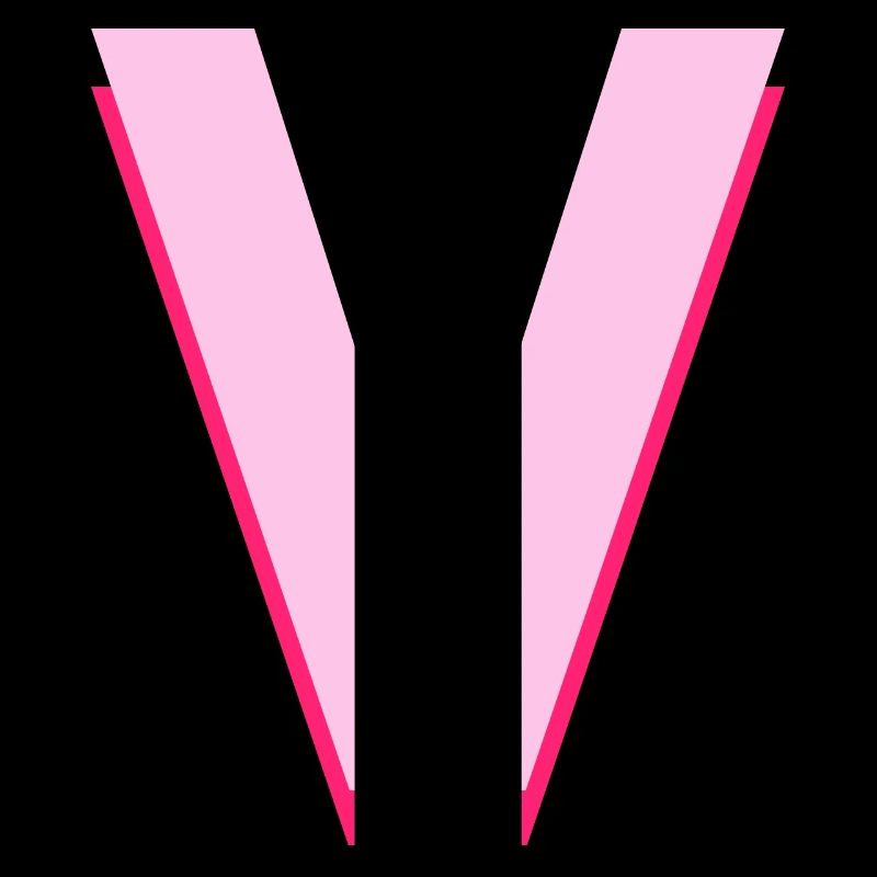 Lettre v rose pop et moderne