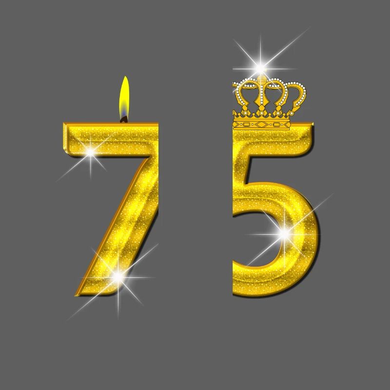 bougie d’anniversaire 75 - Crown - - or