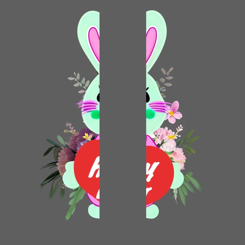 sweet Easter bunny with heart Happy Easter