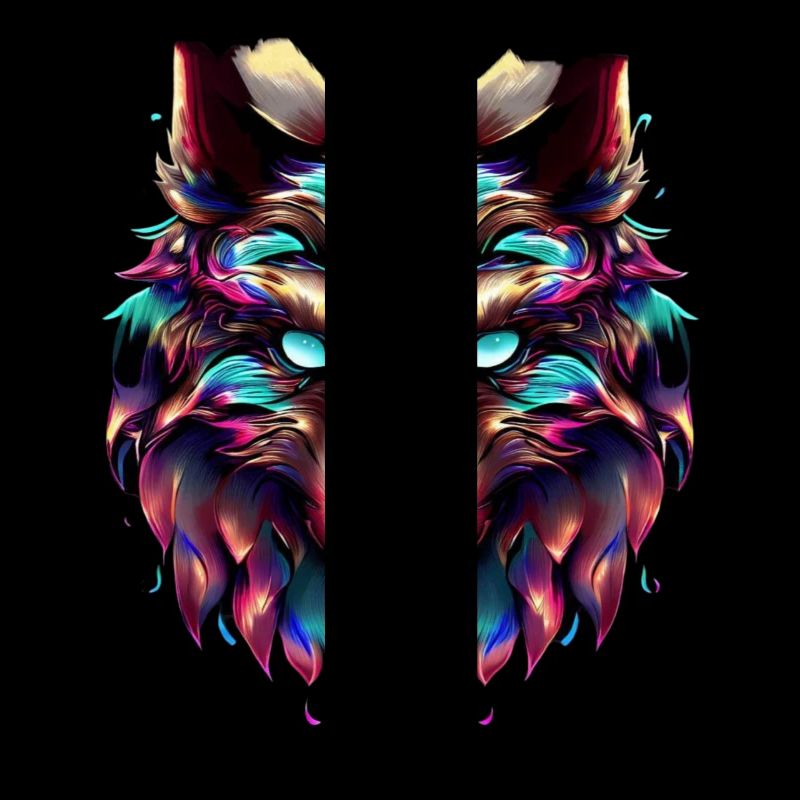 Wolf's Head Synthwave Wolf