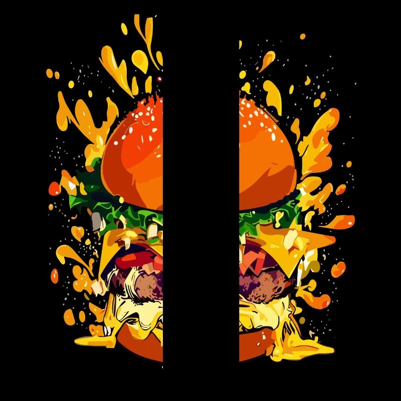 Cheeseburger extravagant avec éclaboussures de fromage