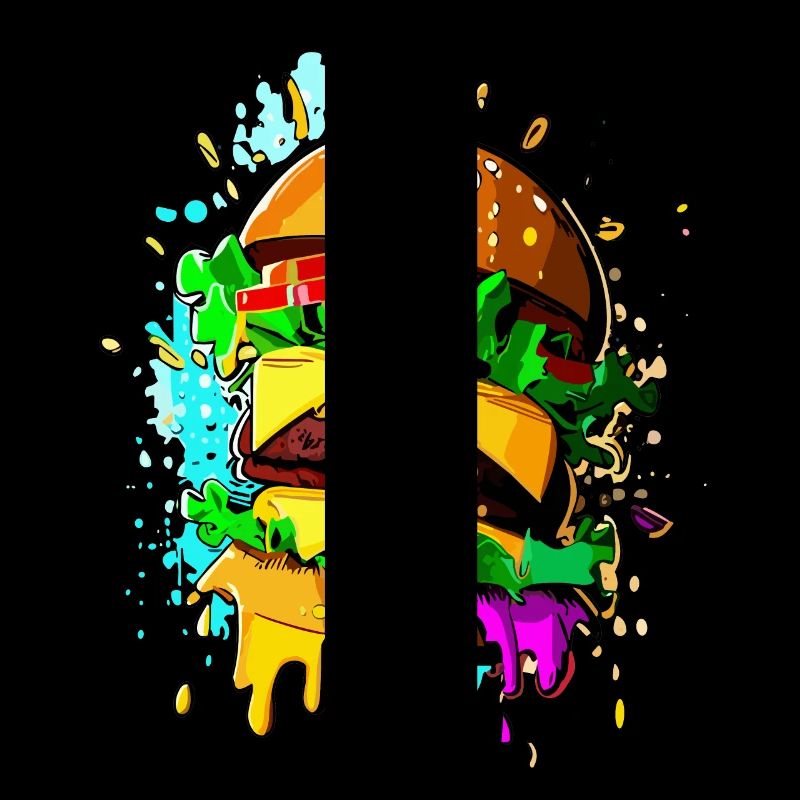 Graffiti Burger Colorful Cheeseburger