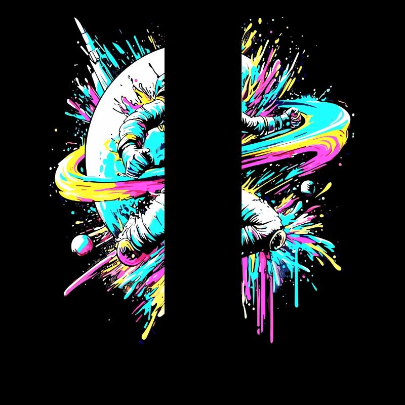 Astronaut bunte Farb Explosion Graffiti Weltraum