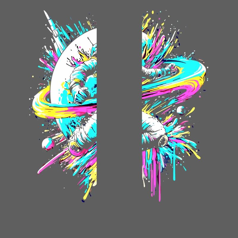 astronaute, coloré, couleur, explosion, graffiti, espace