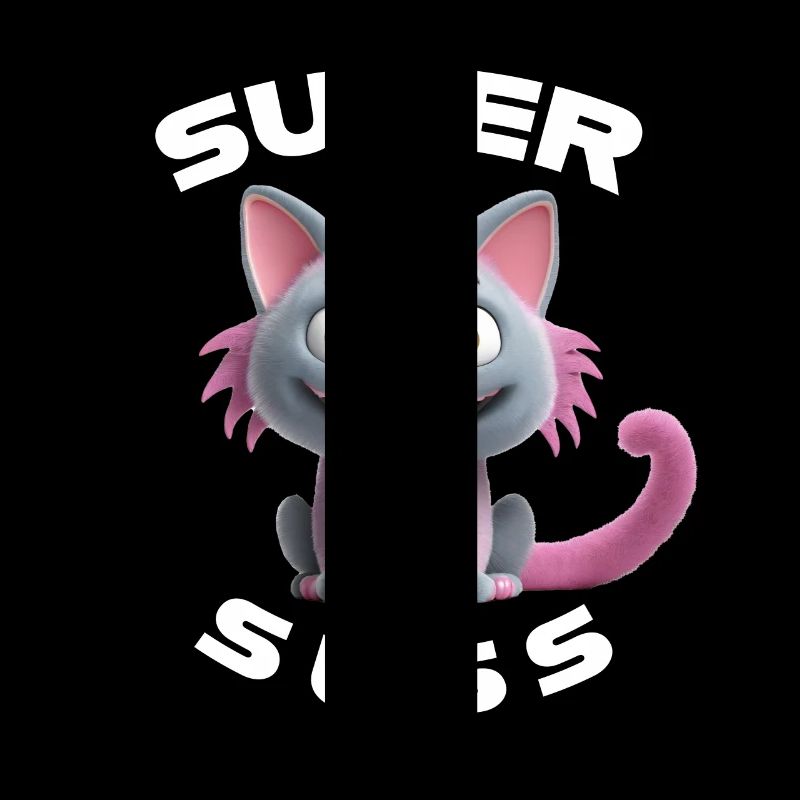 Monstre chat super mignon avec une longue langue