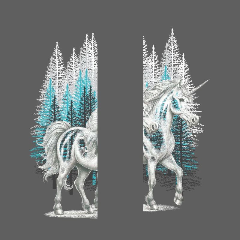 Wald Einhörner Einhorn mystisch Pferd Pferde