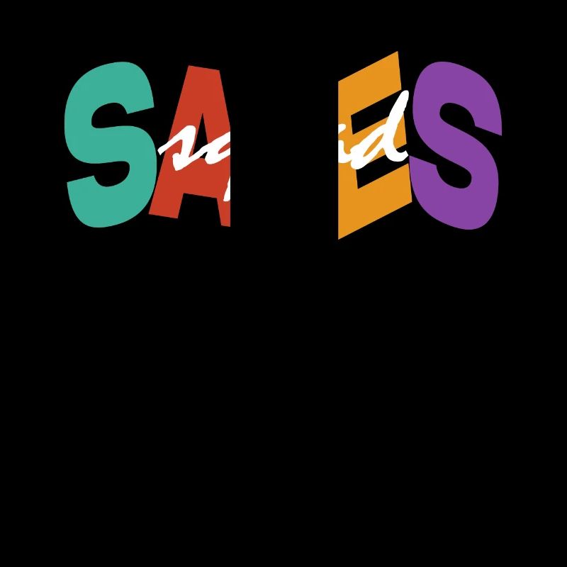 Équipe de vente Typographie colorée Conception Équipe de vente