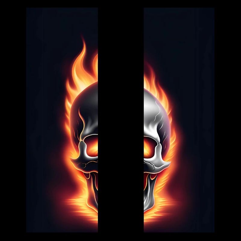 A skull on fire