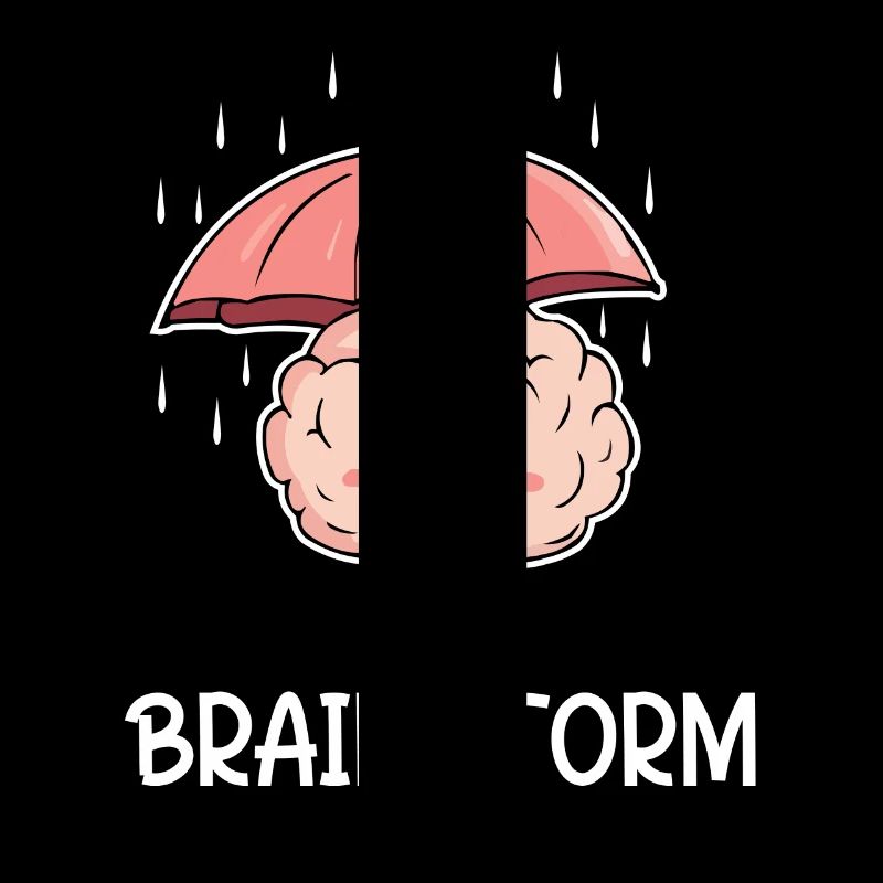 Brainstorm Creativity Humor Brain Cartoon Rain
