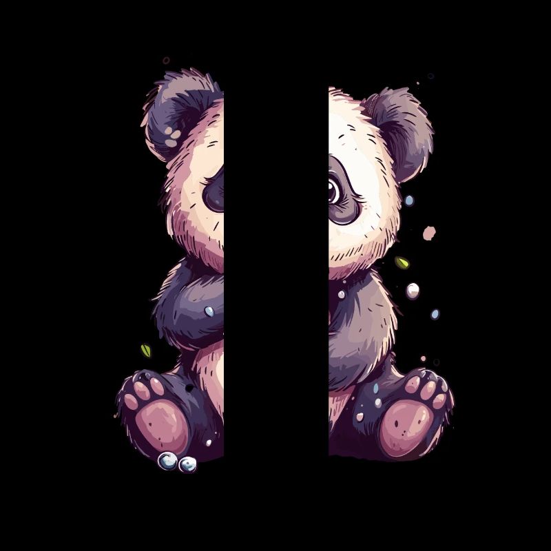 Niedlicher Panda mit Tee