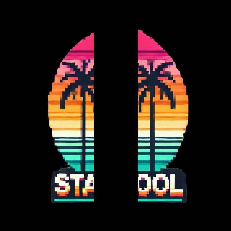 Stay Cool - Design de coucher de soleil rétro pixel-art