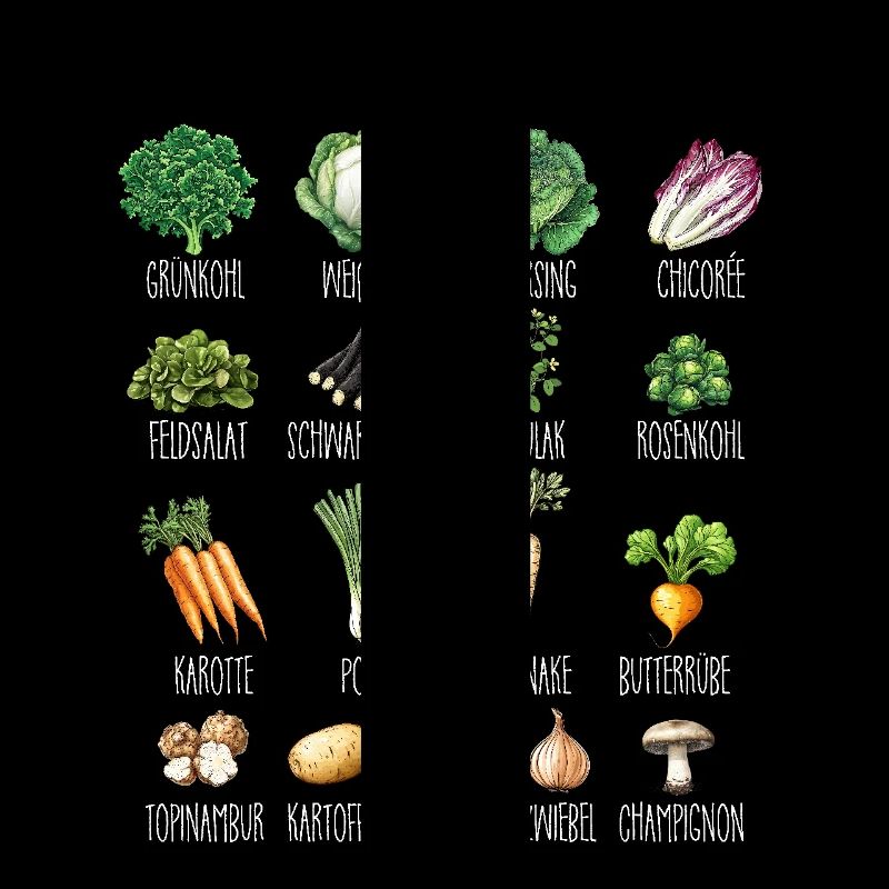 Janvier Collage de légumes et de fruits de saison
